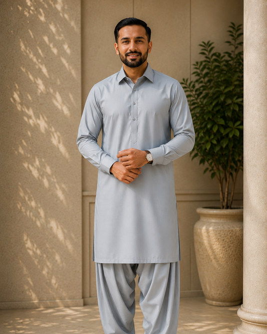Silver Mist Shalwar Kameez for Men