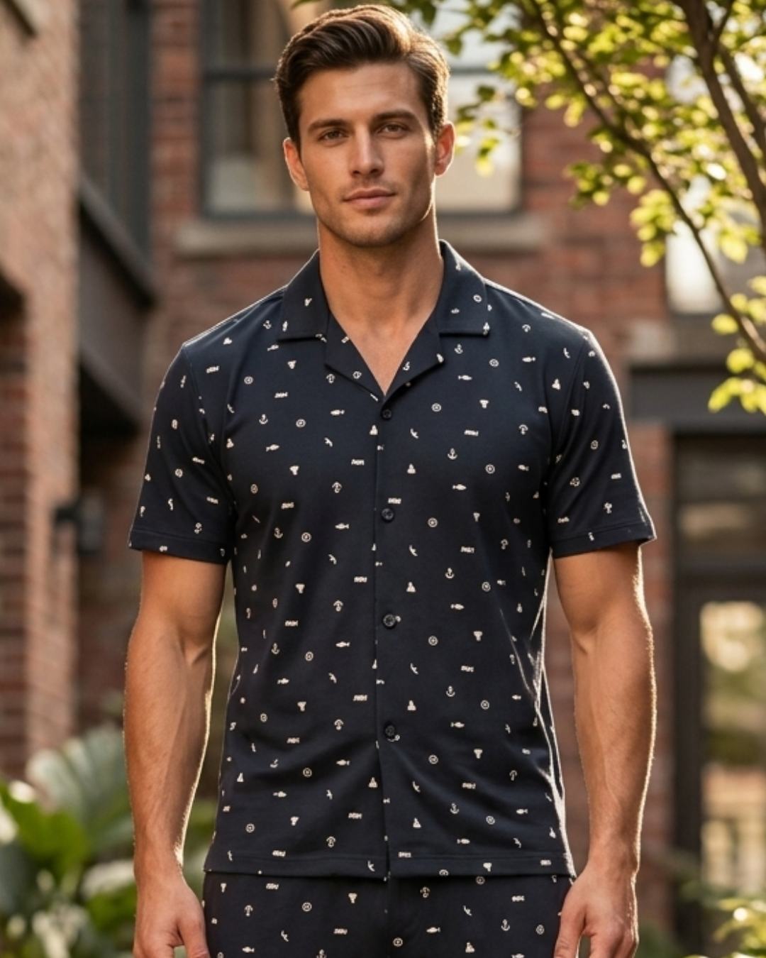 The Coastal Comfort Terry Set – Dark Navy 2-Piece Matching Suit