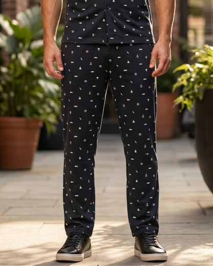 The Coastal Comfort Terry Set – Dark Navy 2-Piece Matching Suit